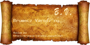 Brumecz Varsány névjegykártya